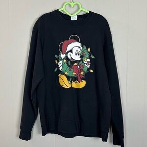 Vintage Black Sweatshirt with Festive Graphic